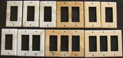 Custom marble electrical switch and outlet cover plates